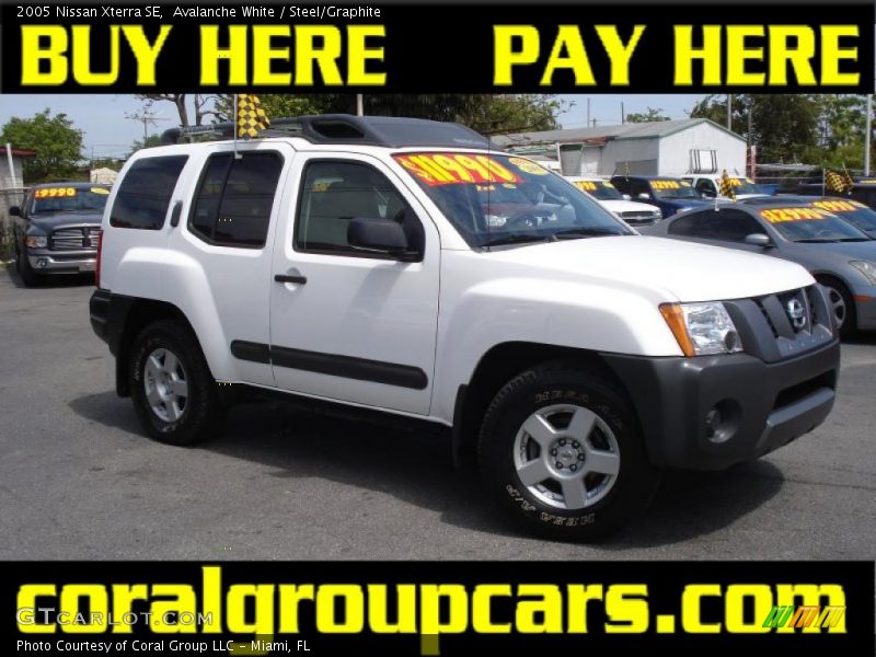 Avalanche White / Steel/Graphite 2005 Nissan Xterra SE