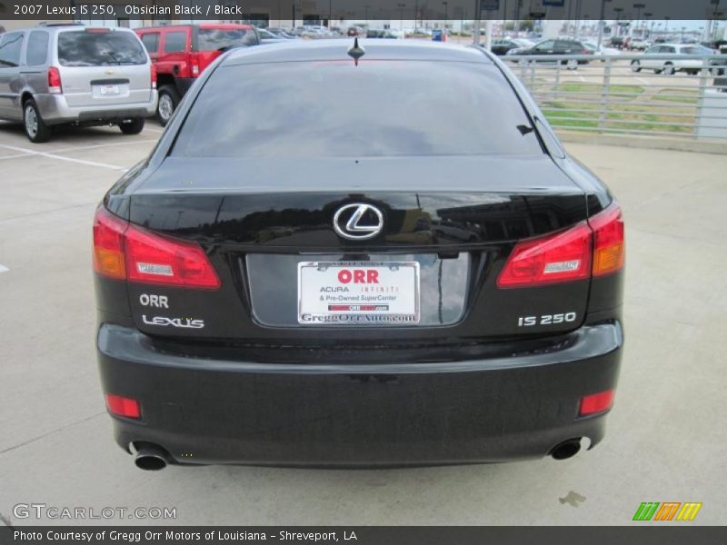 Obsidian Black / Black 2007 Lexus IS 250