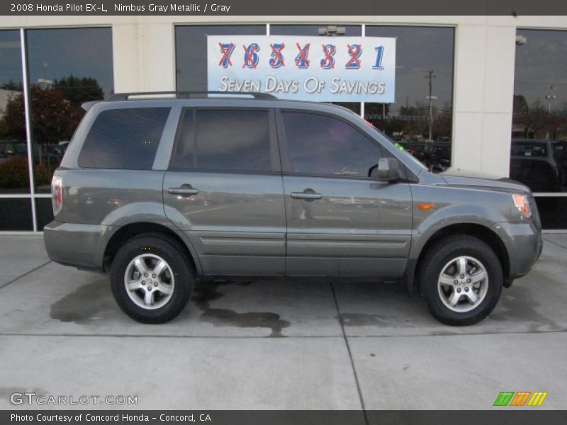 Nimbus Gray Metallic / Gray 2008 Honda Pilot EX-L