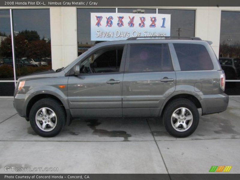 Nimbus Gray Metallic / Gray 2008 Honda Pilot EX-L