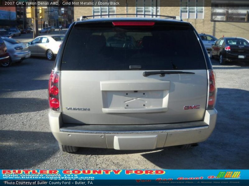 Gold Mist Metallic / Ebony Black 2007 GMC Yukon Denali AWD