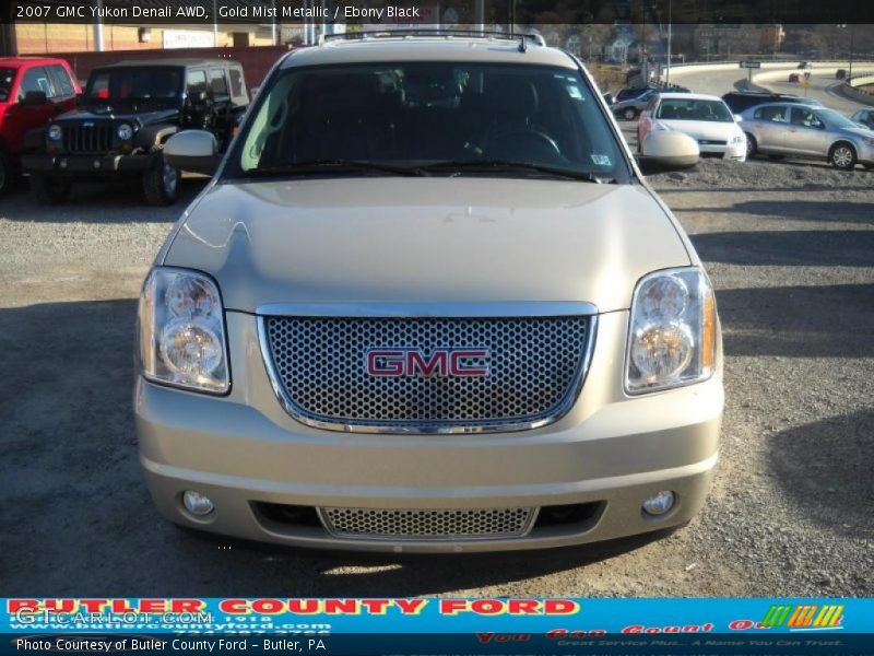 Gold Mist Metallic / Ebony Black 2007 GMC Yukon Denali AWD