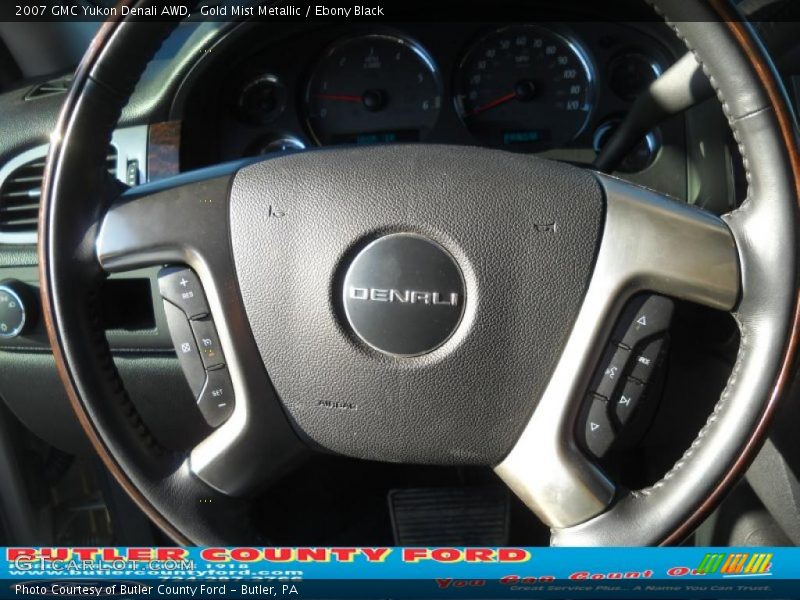 Gold Mist Metallic / Ebony Black 2007 GMC Yukon Denali AWD