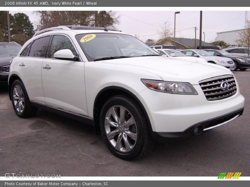 Ivory White Pearl / Wheat 2008 Infiniti FX 45 AWD
