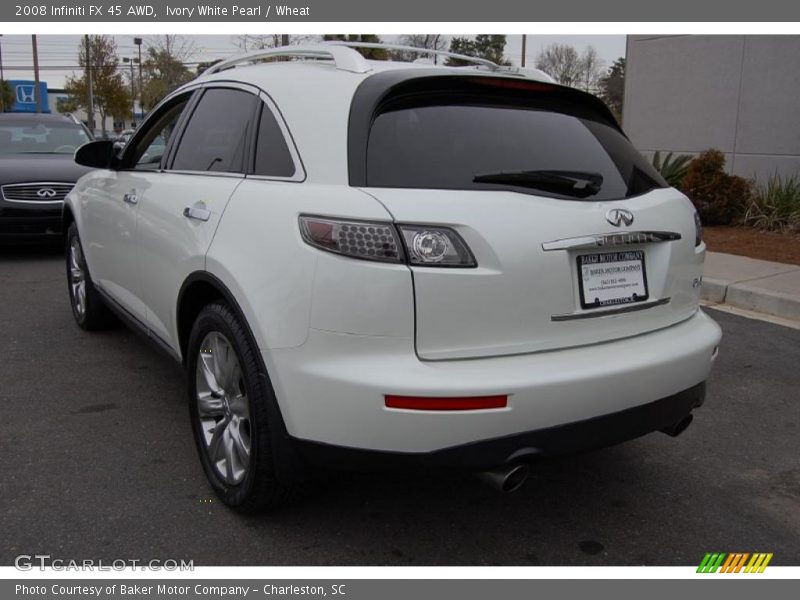 Ivory White Pearl / Wheat 2008 Infiniti FX 45 AWD