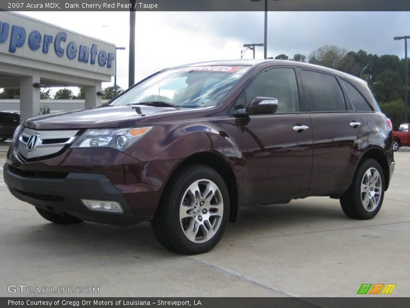 Dark Cherry Red Pearl / Taupe 2007 Acura MDX