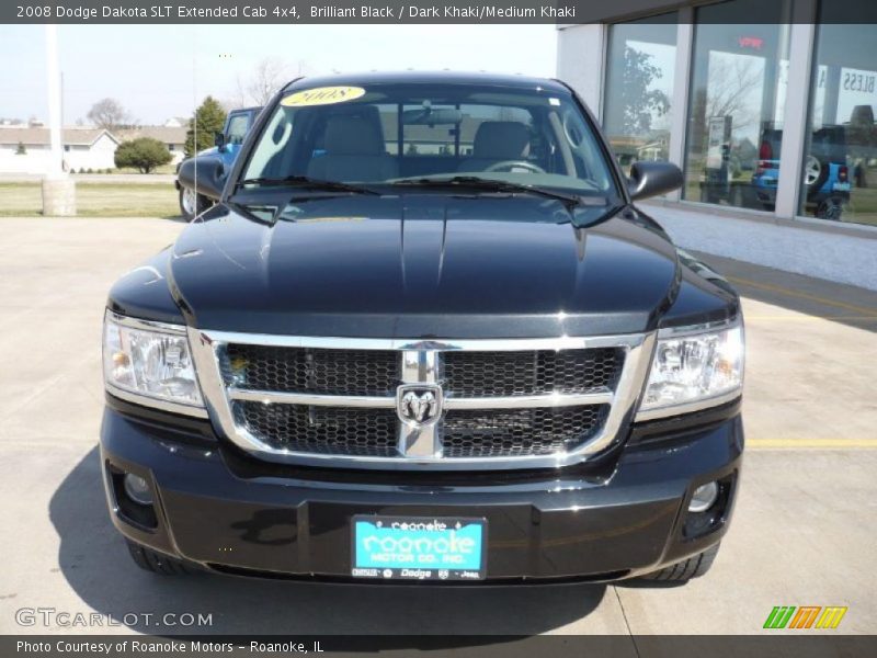 Brilliant Black / Dark Khaki/Medium Khaki 2008 Dodge Dakota SLT Extended Cab 4x4