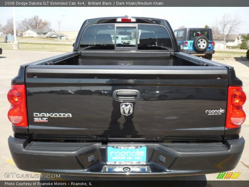 Brilliant Black / Dark Khaki/Medium Khaki 2008 Dodge Dakota SLT Extended Cab 4x4