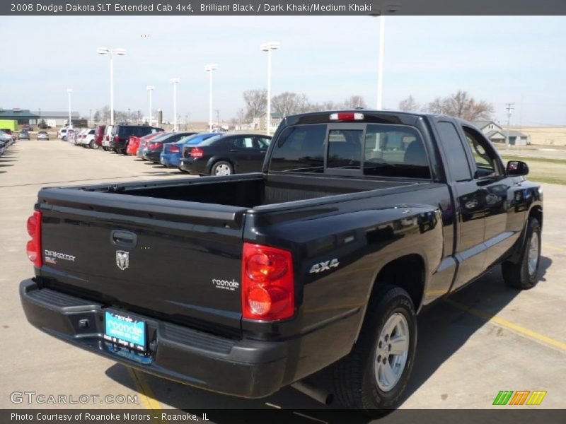 Brilliant Black / Dark Khaki/Medium Khaki 2008 Dodge Dakota SLT Extended Cab 4x4