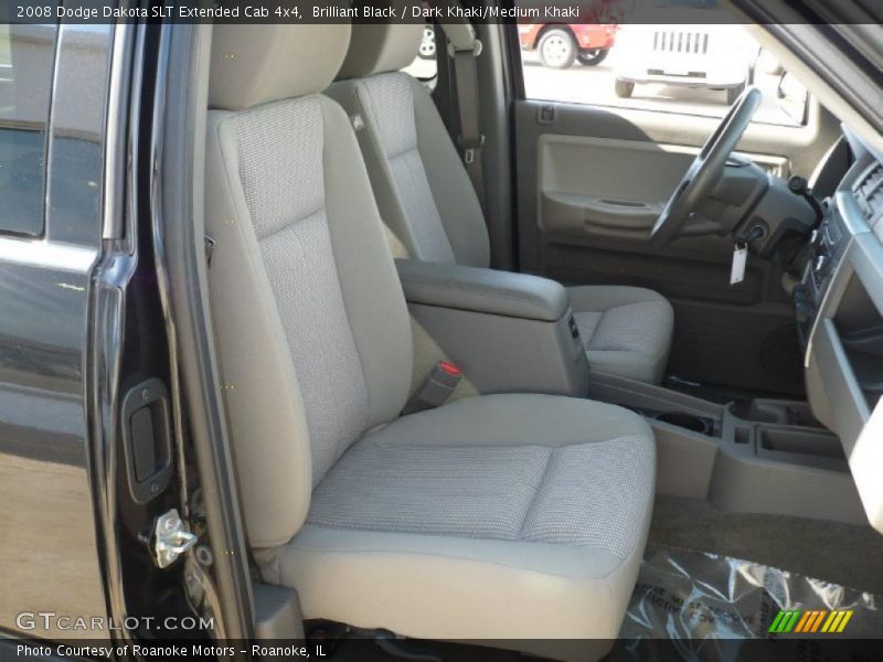 Brilliant Black / Dark Khaki/Medium Khaki 2008 Dodge Dakota SLT Extended Cab 4x4