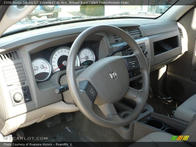 Brilliant Black / Dark Khaki/Medium Khaki 2008 Dodge Dakota SLT Extended Cab 4x4