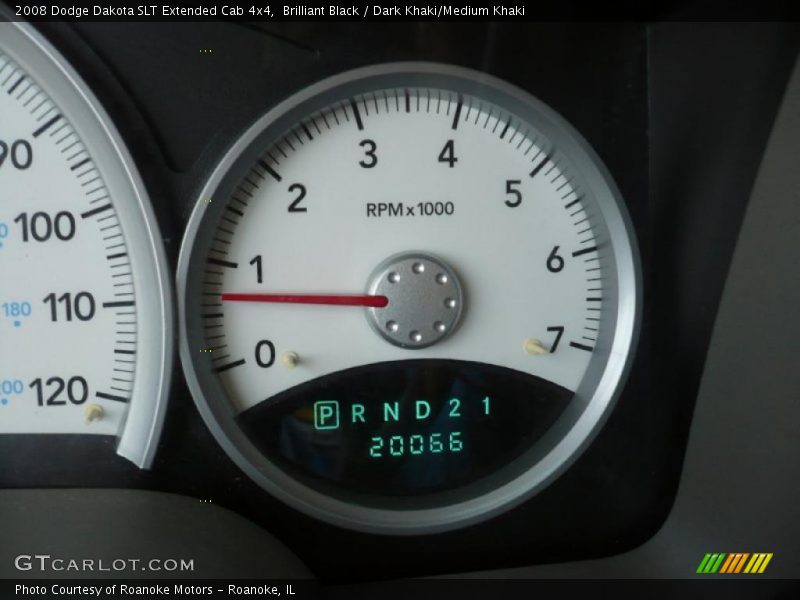 Brilliant Black / Dark Khaki/Medium Khaki 2008 Dodge Dakota SLT Extended Cab 4x4