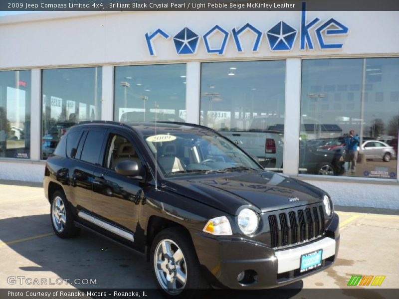 Brilliant Black Crystal Pearl / Light Pebble Beige McKinley Leather 2009 Jeep Compass Limited 4x4
