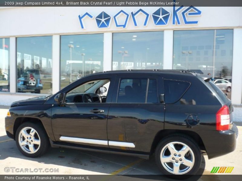 Brilliant Black Crystal Pearl / Light Pebble Beige McKinley Leather 2009 Jeep Compass Limited 4x4