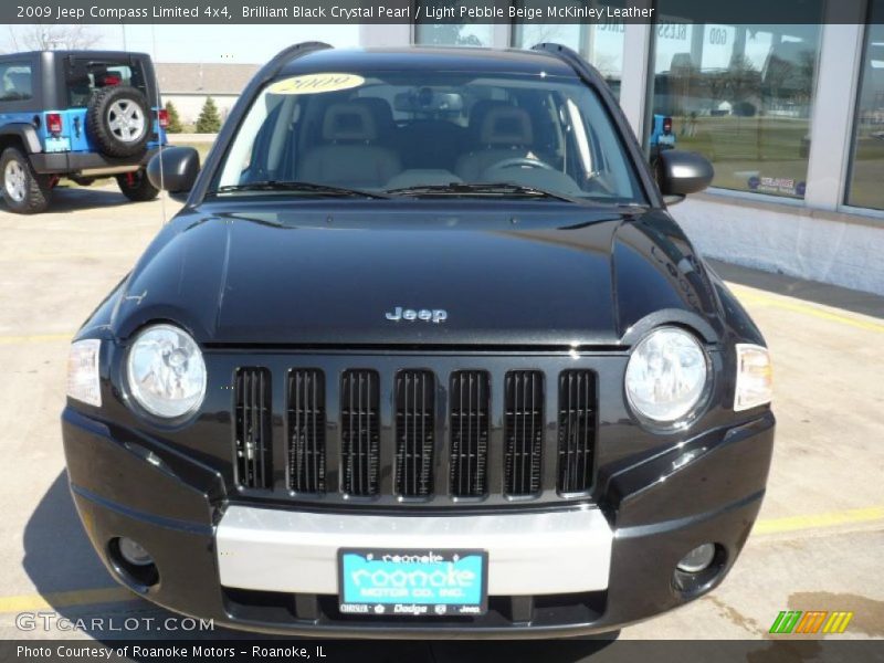 Brilliant Black Crystal Pearl / Light Pebble Beige McKinley Leather 2009 Jeep Compass Limited 4x4