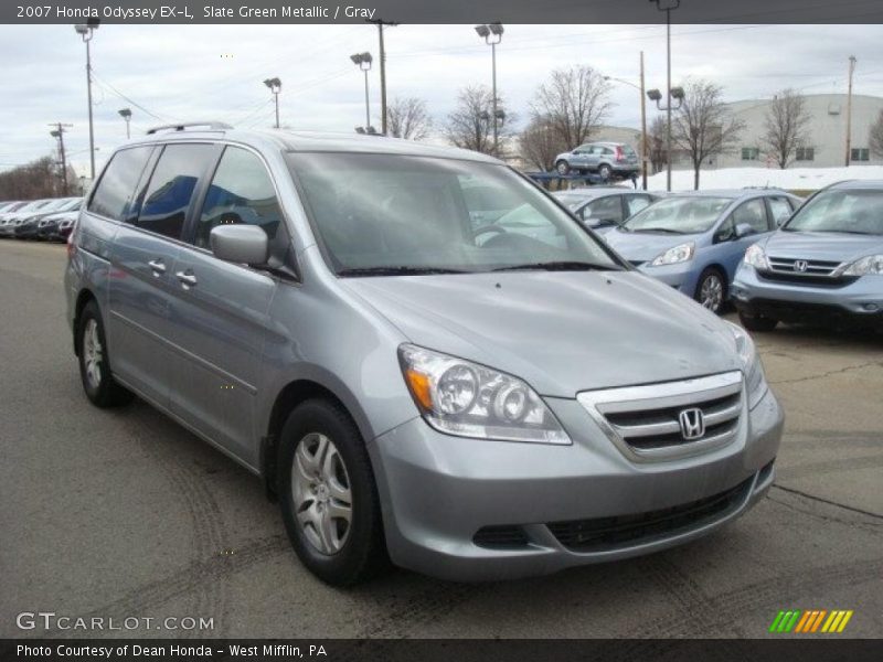 Slate Green Metallic / Gray 2007 Honda Odyssey EX-L