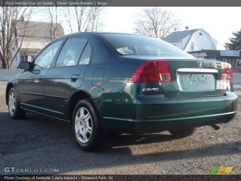 Clover Green Metallic / Beige 2002 Honda Civic LX Sedan