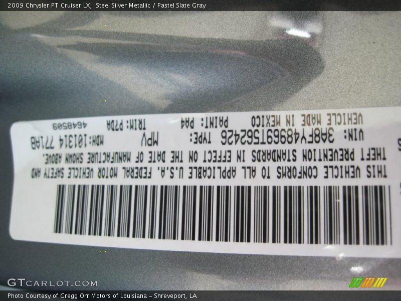 Steel Silver Metallic / Pastel Slate Gray 2009 Chrysler PT Cruiser LX
