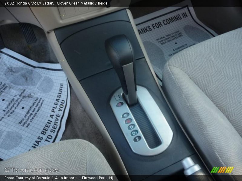 Clover Green Metallic / Beige 2002 Honda Civic LX Sedan