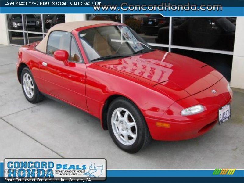 Classic Red / Tan 1994 Mazda MX-5 Miata Roadster