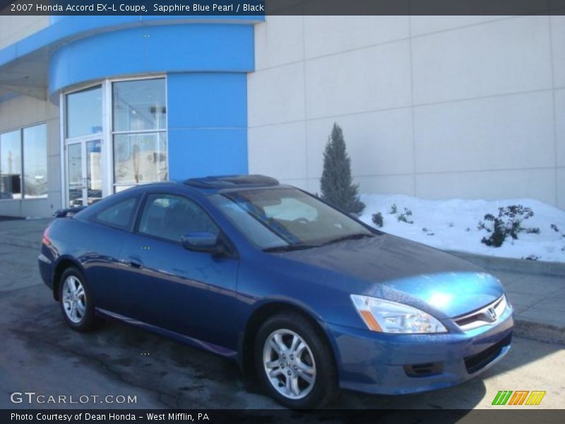 Sapphire Blue Pearl / Black 2007 Honda Accord EX-L Coupe