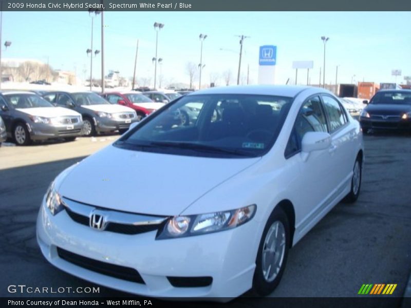 Spectrum White Pearl / Blue 2009 Honda Civic Hybrid Sedan