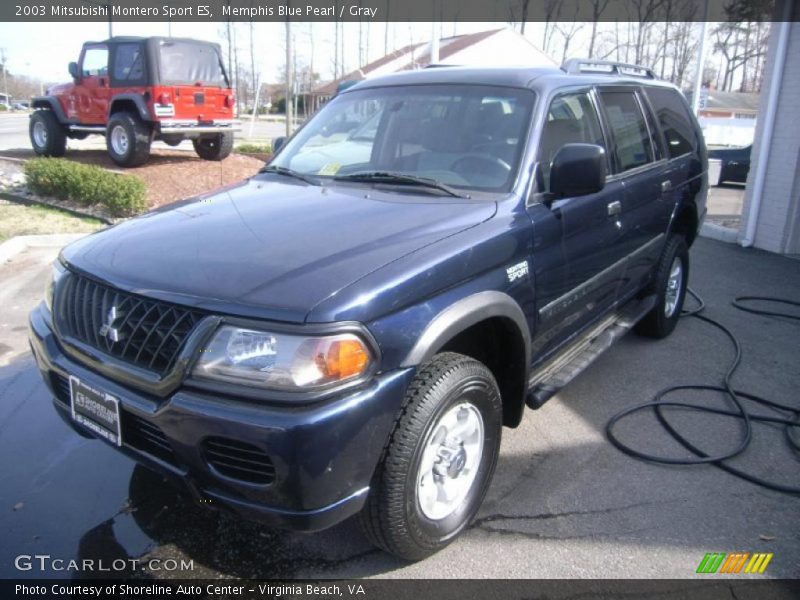 Memphis Blue Pearl / Gray 2003 Mitsubishi Montero Sport ES