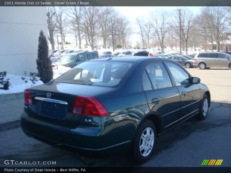 Clover Green / Beige 2001 Honda Civic LX Sedan
