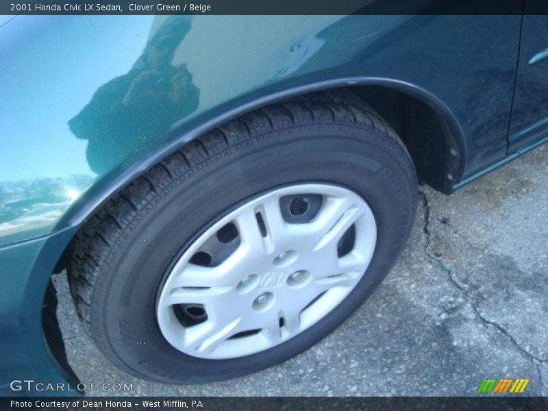 Clover Green / Beige 2001 Honda Civic LX Sedan