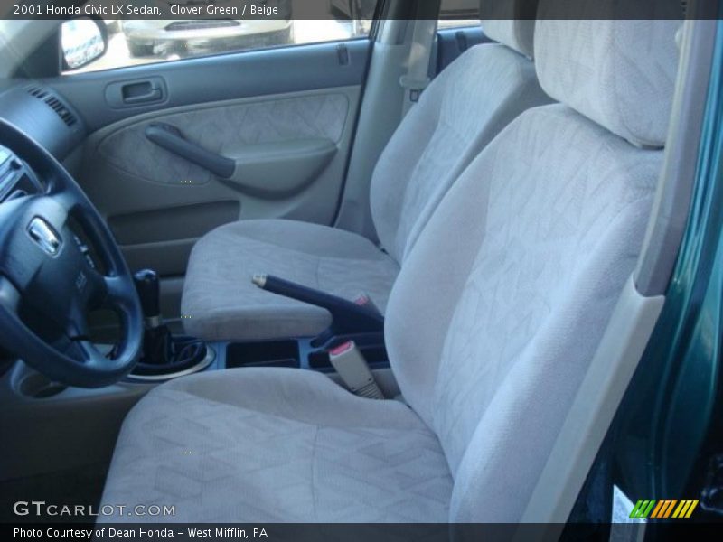 Clover Green / Beige 2001 Honda Civic LX Sedan