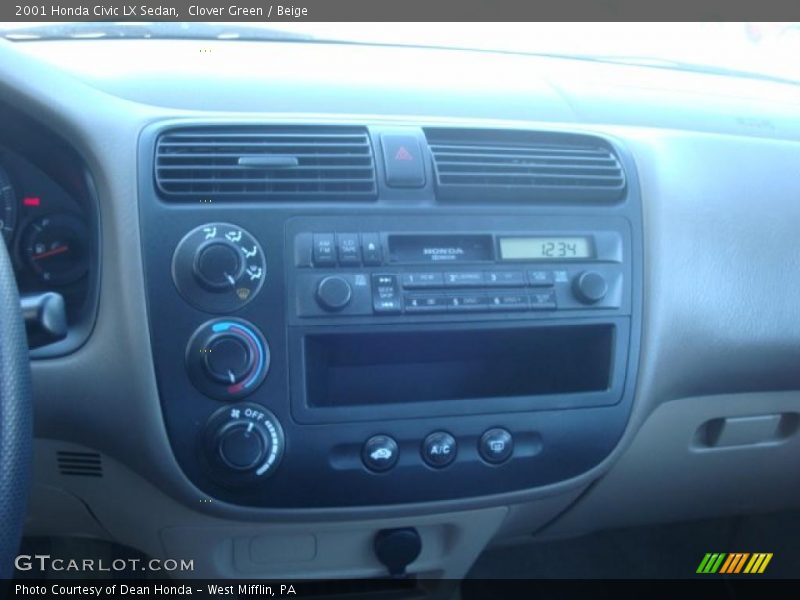 Clover Green / Beige 2001 Honda Civic LX Sedan