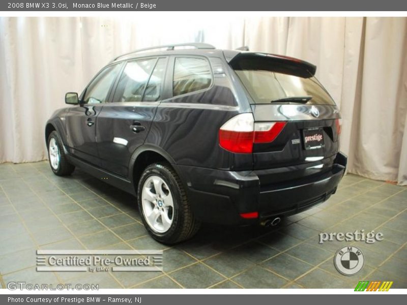 Monaco Blue Metallic / Beige 2008 BMW X3 3.0si