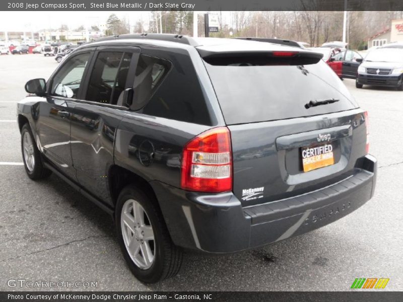 Steel Blue Metallic / Dark Slate Gray 2008 Jeep Compass Sport