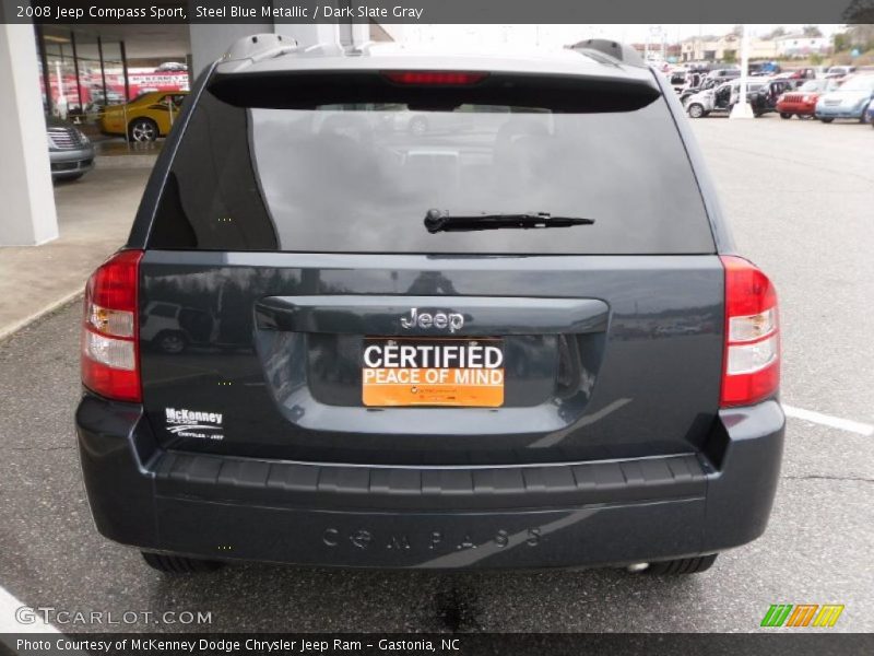 Steel Blue Metallic / Dark Slate Gray 2008 Jeep Compass Sport