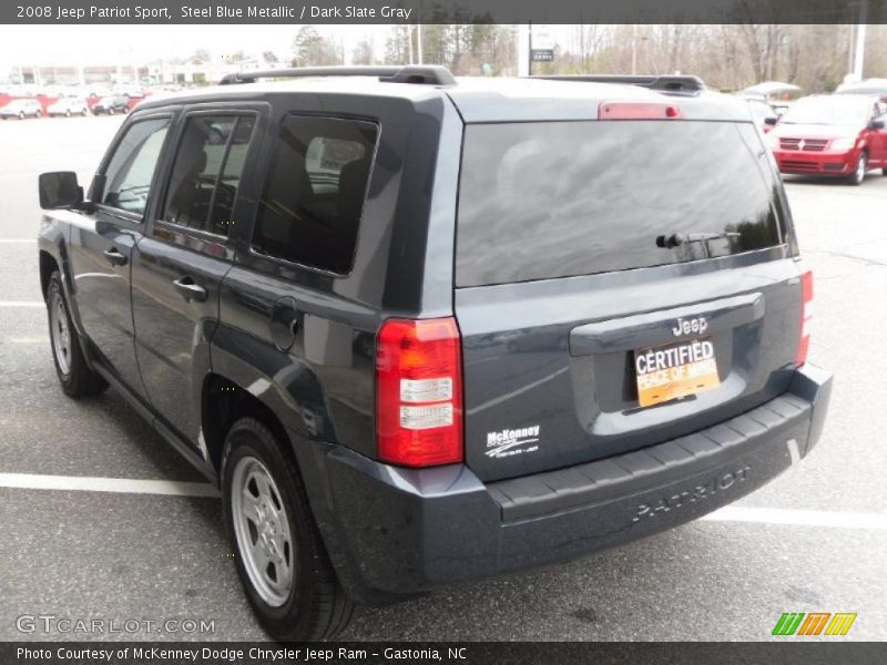 Steel Blue Metallic / Dark Slate Gray 2008 Jeep Patriot Sport