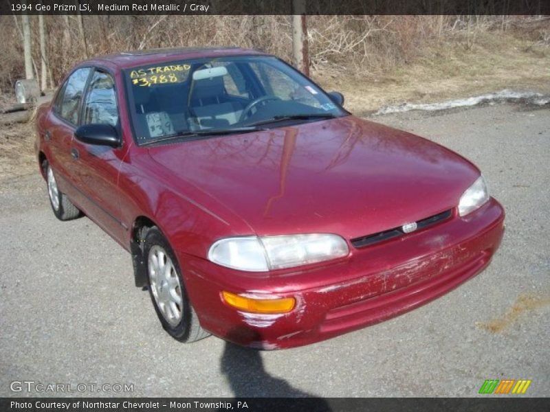 Medium Red Metallic / Gray 1994 Geo Prizm LSi