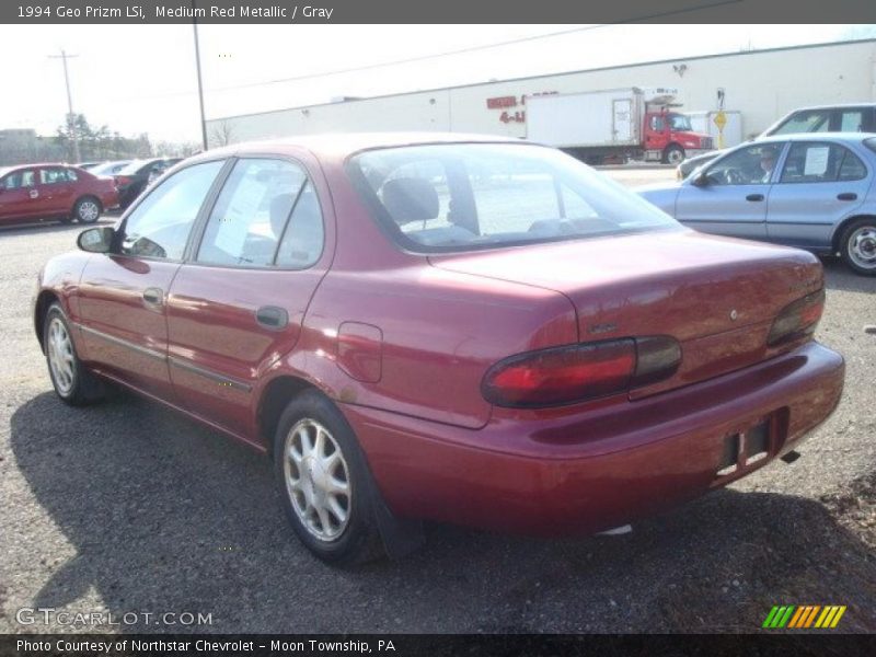 Medium Red Metallic / Gray 1994 Geo Prizm LSi