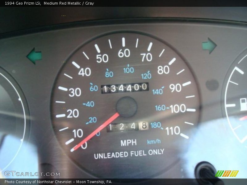 Medium Red Metallic / Gray 1994 Geo Prizm LSi