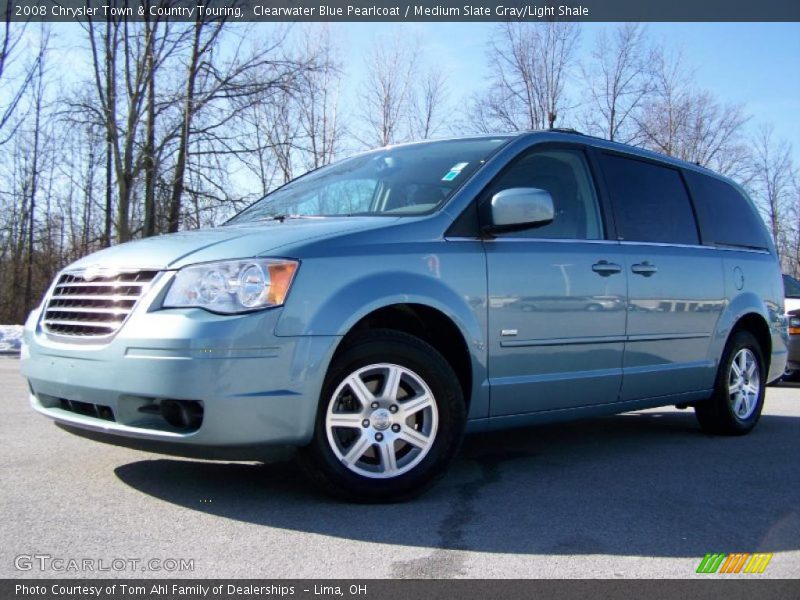 Clearwater Blue Pearlcoat / Medium Slate Gray/Light Shale 2008 Chrysler Town & Country Touring