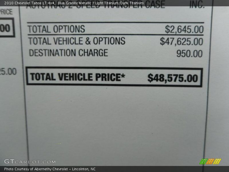 Blue Granite Metallic / Light Titanium/Dark Titanium 2010 Chevrolet Tahoe LT 4x4