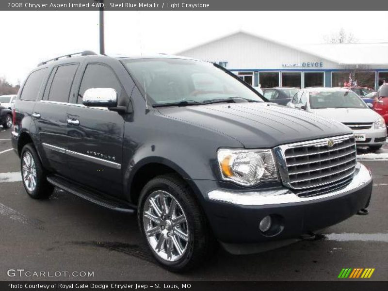 Steel Blue Metallic / Light Graystone 2008 Chrysler Aspen Limited 4WD