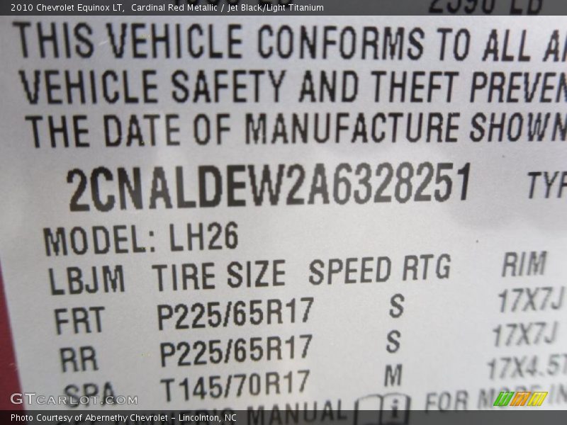 Cardinal Red Metallic / Jet Black/Light Titanium 2010 Chevrolet Equinox LT