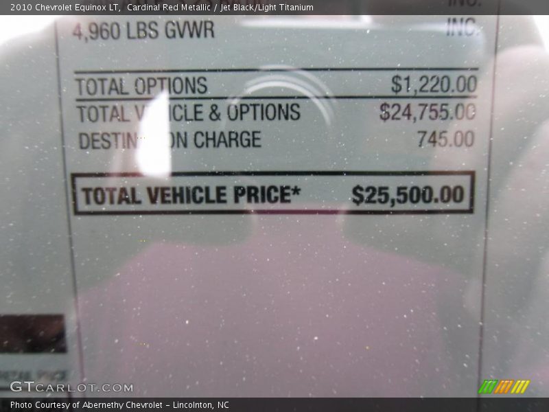 Cardinal Red Metallic / Jet Black/Light Titanium 2010 Chevrolet Equinox LT