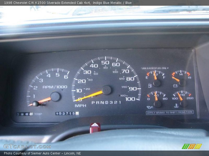 Indigo Blue Metallic / Blue 1998 Chevrolet C/K K1500 Silverado Extended Cab 4x4