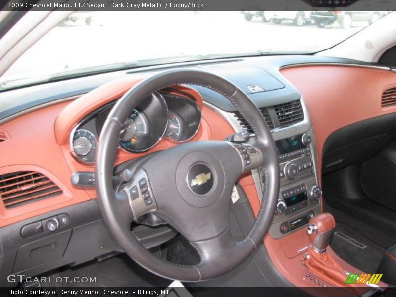 Dark Gray Metallic / Ebony/Brick 2009 Chevrolet Malibu LTZ Sedan