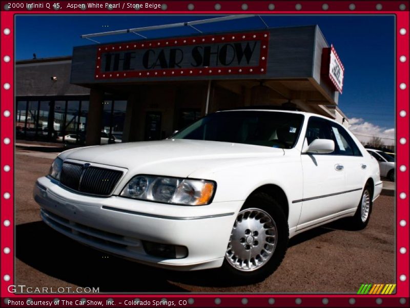 Aspen White Pearl / Stone Beige 2000 Infiniti Q 45