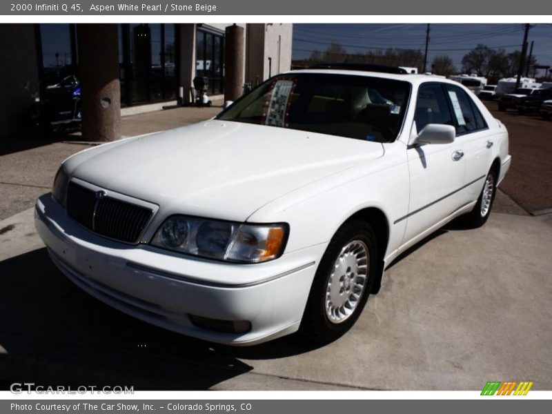 Aspen White Pearl / Stone Beige 2000 Infiniti Q 45
