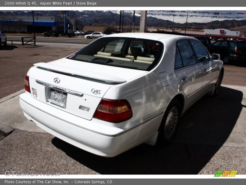 Aspen White Pearl / Stone Beige 2000 Infiniti Q 45