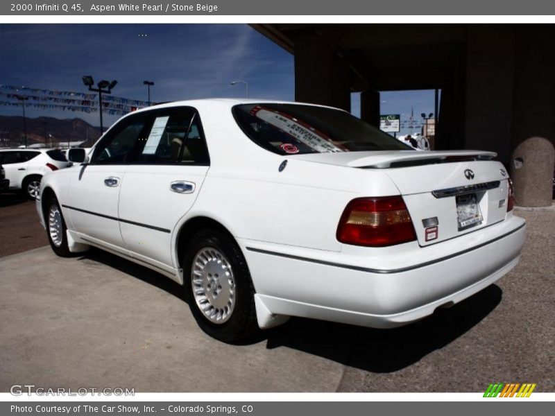 Aspen White Pearl / Stone Beige 2000 Infiniti Q 45