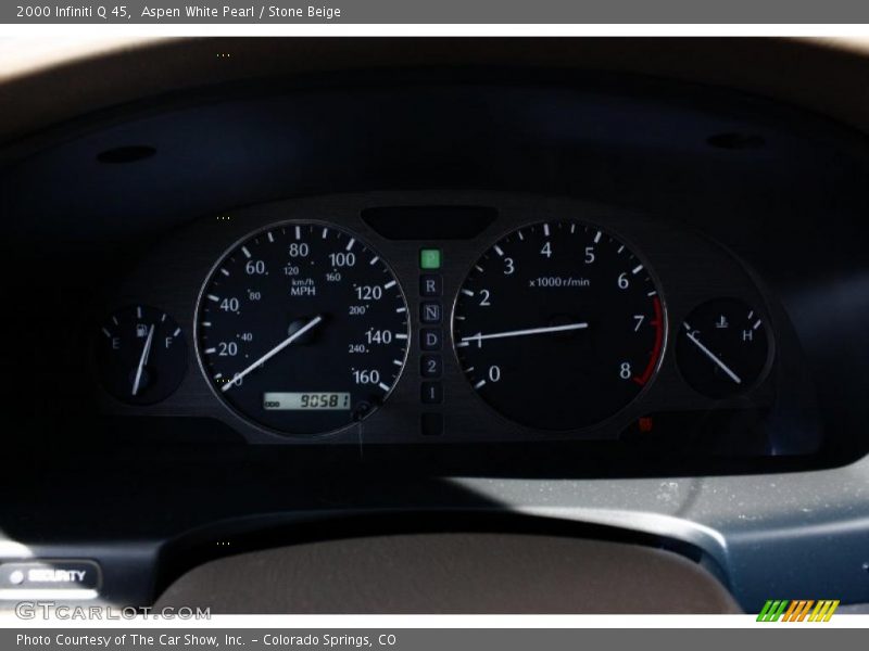 Aspen White Pearl / Stone Beige 2000 Infiniti Q 45